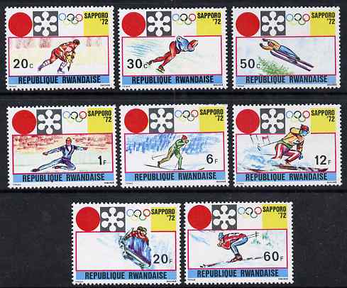Rwanda 1972 Sapporo Winter Olympic Games perf set of 8 values unmounted mint, SG 448-55