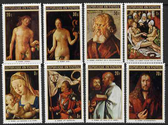 Rwanda 1971 500th Birth Anniversary of Durer perf set of 8 unmounted mint, SG 434-41