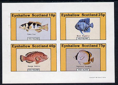 Eynhallow 1981 Fish #01 (Coral Cod, Angelfish, Rock Cod & Coralfish) imperf,set of 4 values (10p to 75p) unmounted mint