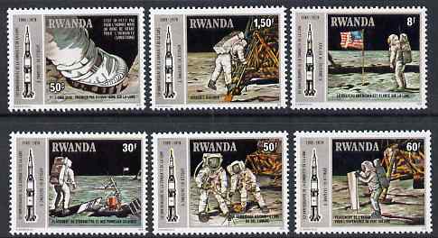 Rwanda 1980 Tenth Anniversary of Apollo 11 Moon Landing perf set of 6 unmounted mint, SG 964-9