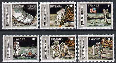 Rwanda 1980 Tenth Anniversary of Apollo 11 Moon Landing perf set of 6 unmounted mint, SG 964-9