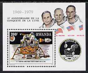 Rwanda 1980 Tenth Anniversary of Apollo 11 Moon Landing perf m/sheet unmounted mint, SG MS970