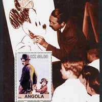 Angola 2002 Birth Centenary of Walt Disney #05 perf s/sheet - Charlie Chaplin & Disney drawing Mickey Mouse unmounted mint