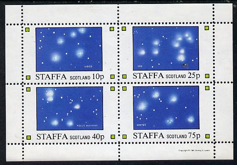 Staffa 1981 Constellations (Virgo, Leo, Pisces & Bootes) perf,set of 4 values (10p to 75p) unmounted mint