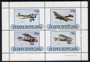 Staffa 1981 Early Aircraft #1 (Eindecker, Handley Page, Gunbus & DH2) perf,set of 4 values unmounted mint