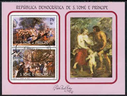St Thomas & Prince Islands 1983 Paintings by Rubens perf sheetlet containing 2 values fine cto used