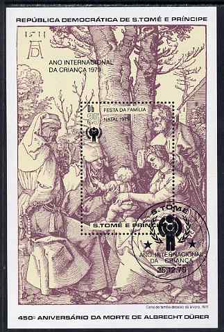 St Thomas & Prince Islands 1979 IYC - Engraving by Durer perf s/sheet fine cto used