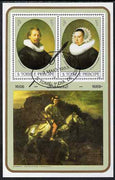 St Thomas & Prince Islands 1983 Paintings by Rembrandt perf sheetlet containing 2 values fine cto used
