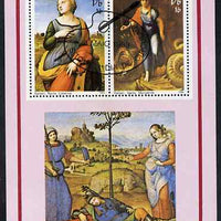 St Thomas & Prince Islands 1983 Paintings by Raffael perf sheetlet containing 2 values fine cto used