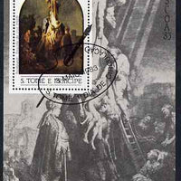 St Thomas & Prince Islands 1983 Paintings by Rembrandt - Descent from the Cross perf s/sheet fine cto used