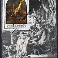 St Thomas & Prince Islands 1983 Paintings by Rembrandt - Raising the Cross perf s/sheet fine cto used