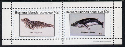 Bernera 1981 Marine Animals (Grey Seal & Humpback Whale) perf,set of 2 values (40p & 60p) unmounted mint