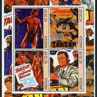 Angola 2002 Tarzan perf sheetlet containing 4 values unmounted mint. Note this item is privately produced and is offered purely on its thematic appeal