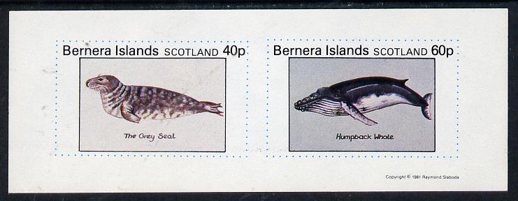 Bernera 1981 Marine Animals (Grey Seal & Humpback Whale) imperf,set of 2 values (40p & 60p) unmounted mint