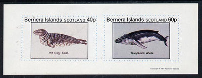 Bernera 1981 Marine Animals (Grey Seal & Humpback Whale) imperf,set of 2 values (40p & 60p) unmounted mint