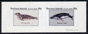 Bernera 1981 Marine Animals (Grey Seal & Humpback Whale) imperf,set of 2 values (40p & 60p) unmounted mint