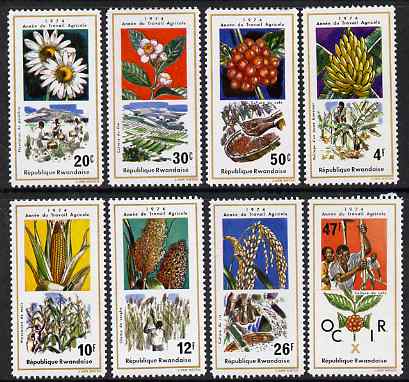 Rwanda 1975 Agricultural Labour Year perf set of 8 unmounted mint, SG 642-49