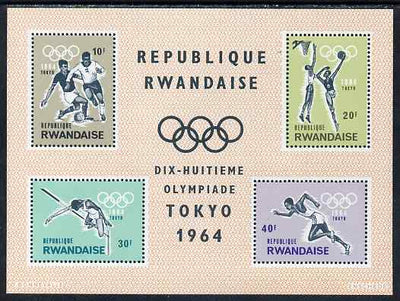 Rwanda 1964 Tokyo Olympic Games perf m/sheet unmounted mint, SG MS83a