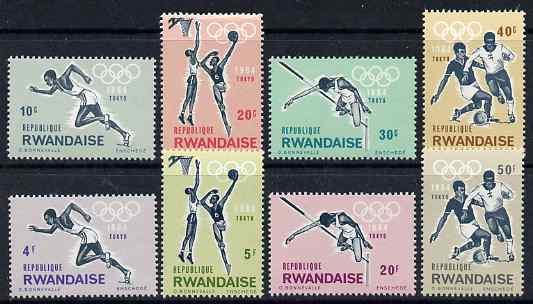 Rwanda 1964 Tokyo Olympic Games perf set of 8 unmounted mint, SG 76-83