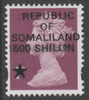Somaliland 1998 Provisional 500 Shillin on 1p Machin Type 2 with Star overprint (only 2,500 printed, most of which were used locally) unmounted mint - normal retail £49.50