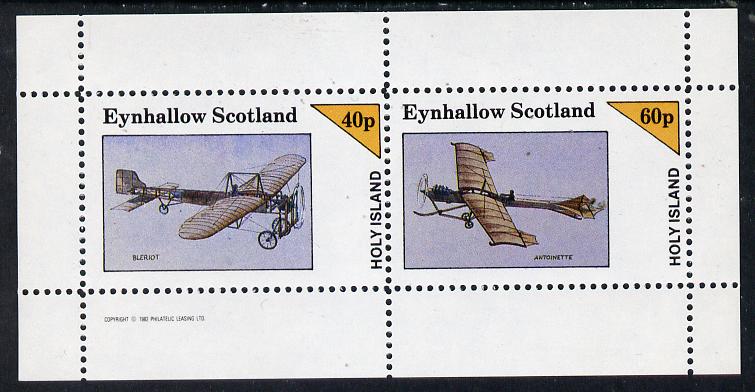 Eynhallow 1982 Early Aircraft #1 (Bleriot & Antoinette) perf,set of 2 values (40p & 60p) unmounted mint