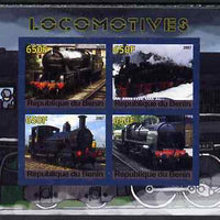 Benin 2007 Locomotives #2 imperf sheetlet containing 4 values unmounted mint