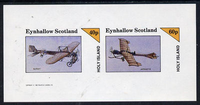 Eynhallow 1982 Early Aircraft #1 (Bleriot & Antoinette) imperf,set of 2 values (40p & 60p) unmounted mint