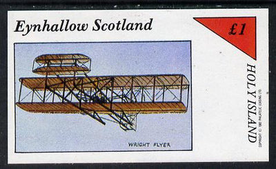 Eynhallow 1982 Early Aircraft,#1(Wright Flyer) imperf souvenir sheet (£1 value) unmounted mint