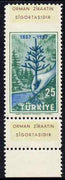 Turkey 1957 Forestry 25k imperf between stamp and label fine unmounted mint, as SG 1687