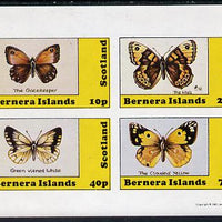 Bernera 1981 Butterflies (Gatekeeper, Clouded Yellow etc) imperf,set of 4 values (10p to 75p) unmounted mint