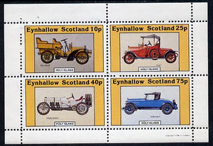 Eynhallow 1981 Vintage Cars #4 (Peugeot, Fiat, Mercedes & Chrysler) perf,set of 4 values (10p to 75p) unmounted mint