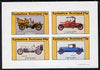 Eynhallow 1981 Vintage Cars #4 (Peugeot, Fiat, Mercedes & Chrysler) imperf,set of 4 values (10p to 75p) unmounted mint