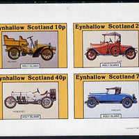 Eynhallow 1981 Vintage Cars #4 (Peugeot, Fiat, Mercedes & Chrysler) imperf,set of 4 values (10p to 75p) unmounted mint