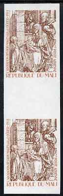 Mali 1979 Christmas (Durer) set of 3 in superb IMPERF gutter pairs from limited printing unmounted mint SG734-6