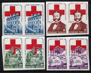 Togo 1978 Red Cross Anniversary set of 4 in imperf pairs from limited printing, unmounted mint as SG 1309-12