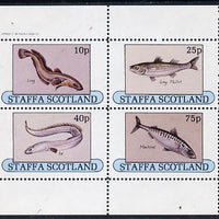 Staffa 1982 Fish #08 (Ling, Mullet, Eel & Mackerel) perf set of 4 values (10p to 75p) unmounted mint