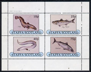 Staffa 1982 Fish #08 (Ling, Mullet, Eel & Mackerel) perf set of 4 values (10p to 75p) unmounted mint