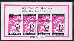 Calf of Man 1965 Churchill Memorial opt'd on Europa (single portrait on each stamp) imperf m/sheet unmounted mint (Rosen CA39LS)