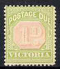 Victoria 1905-09 Postage Due 1d with Crown over A wmk inverted, mounted mint, as SG D34a