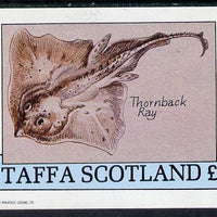 Staffa 1982 Fish #08 (Thornback Ray) imperf deluxe sheet (£2 value) unmounted mint