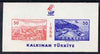 Turkey 1956 Int Fair m/sheet with superb set-off of blue on gummed side, unmounted mint