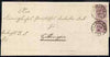 Germany 1885 entire bearing pair 5pf (without E) well tied with Lenglern cds with Gottingen arrival marks on back