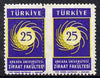 Turkey 1959 Agriculture horiz pair with misplaced perfs unmounted mint.