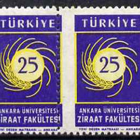 Turkey 1959 Agriculture horiz pair with misplaced perfs unmounted mint.