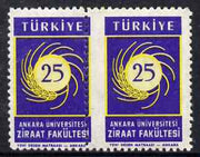 Turkey 1959 Agriculture horiz pair with misplaced perfs unmounted mint.