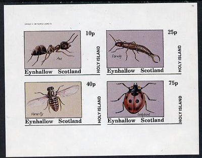 Eynhallow 1982 Insects (Ant, Earwig, Horsefly & Ladybird) imperf,set of 4 values (10p to 75p) unmounted mint