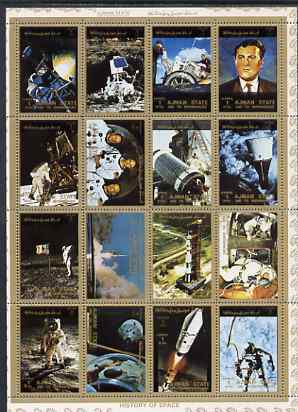 Ajman 1972 History of Space perf set of 16 unmounted mint (Mi 2637-52A)