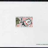 St Pierre & Miquelon 1967 Inauguration of Television Service Epreuve deluxe proof sheet in issued colours unmounted mint, SG 446