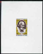 Chad 1971 Famous American Black Musicians 50f Sidney Bechet imperf die proof in issued colours, as SG 341