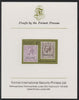Nauru 1976 Stamp Anniversaries - 10c GB 3d & 9d stamps overprinted - imperf mounted on Format International Proof Card, as SG147